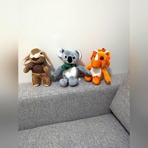 3 Plush Toys. Kinder and Peter Rabbit. Approximately 7 inches